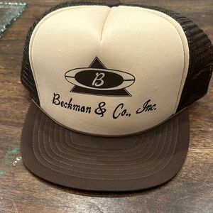 Beckman & Co. Inc. Brown and Cream Trucker Hat